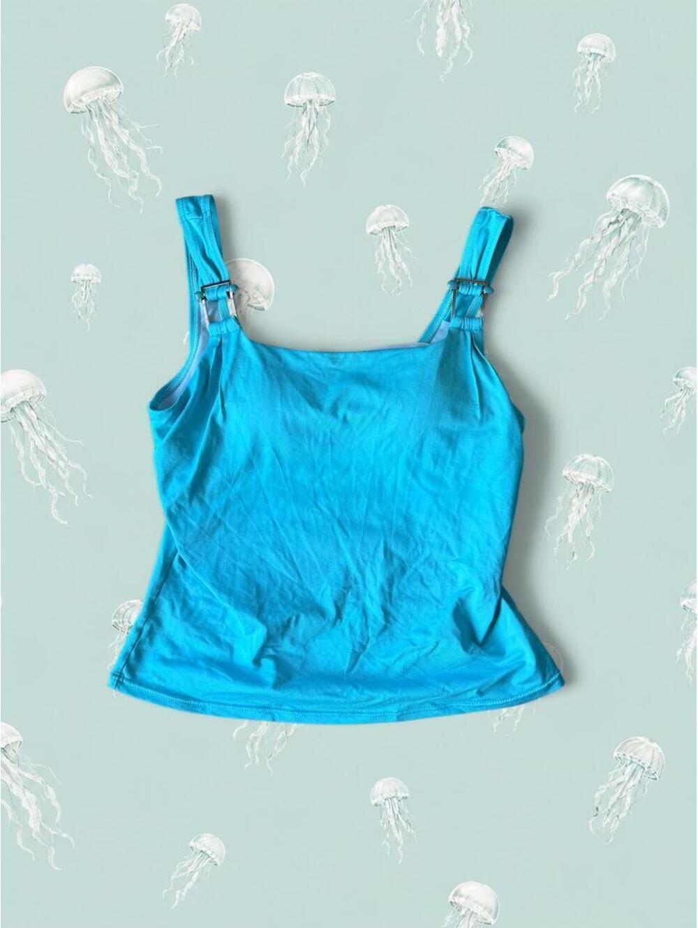 Liquid blue teal/aqua swim top